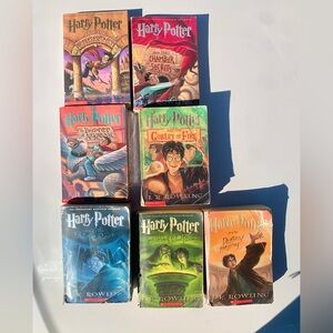 Full Harry Potter Book Set Mismatched Softcovers Poor Condition